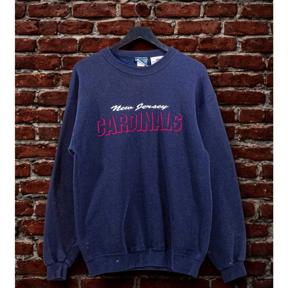 New Jersey Cardinals Crewneck Sweatshirt USA Made 90s Large Rare Vintage
